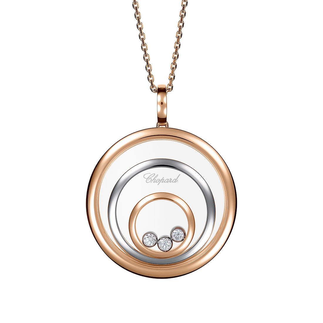 Chopard Happy Spirit 18ct Rose and White Gold Diamond Pendant and