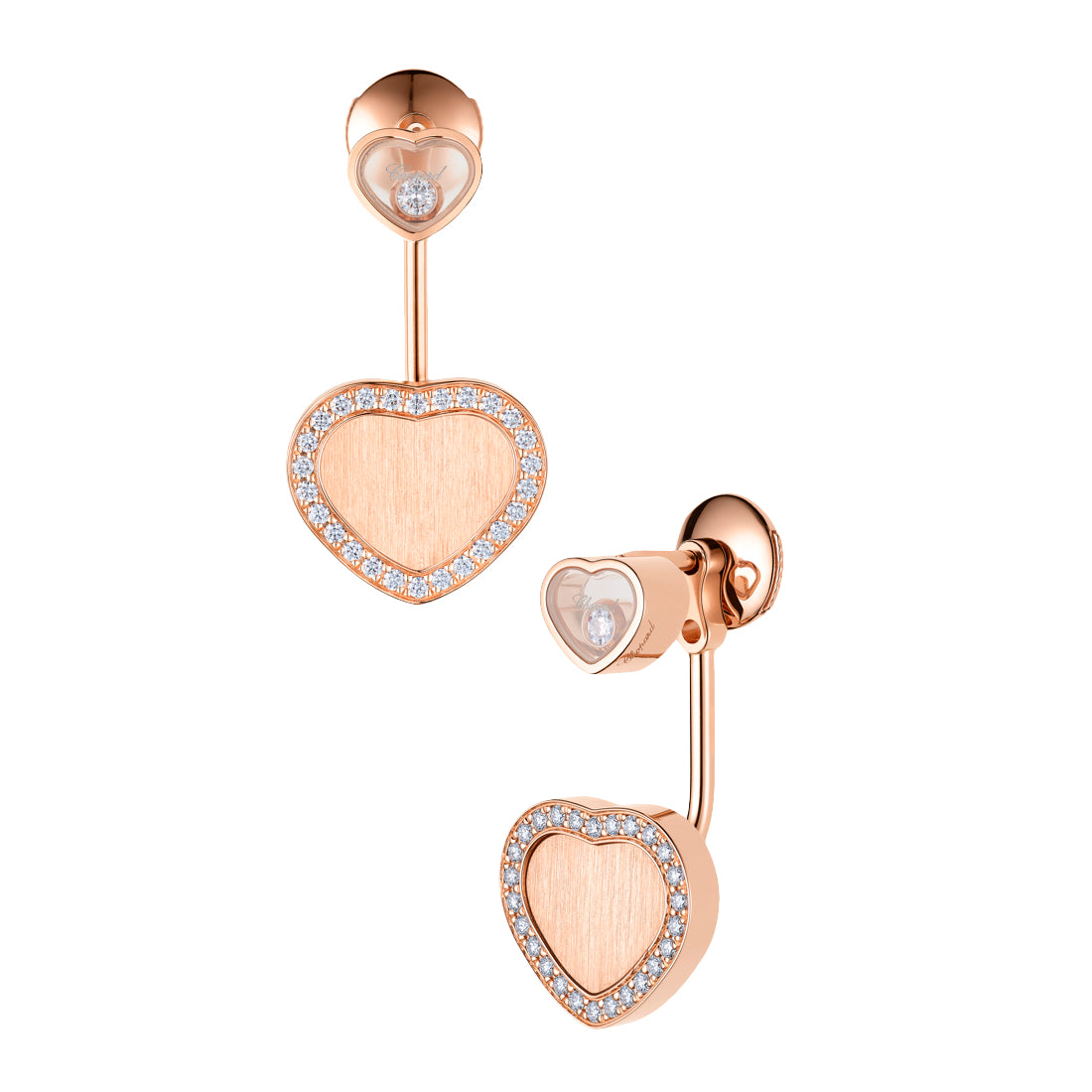 Ashoka Diamond Drop Earrings in 18K Rose Gold, Style #E-2377P-GROUP-18KP