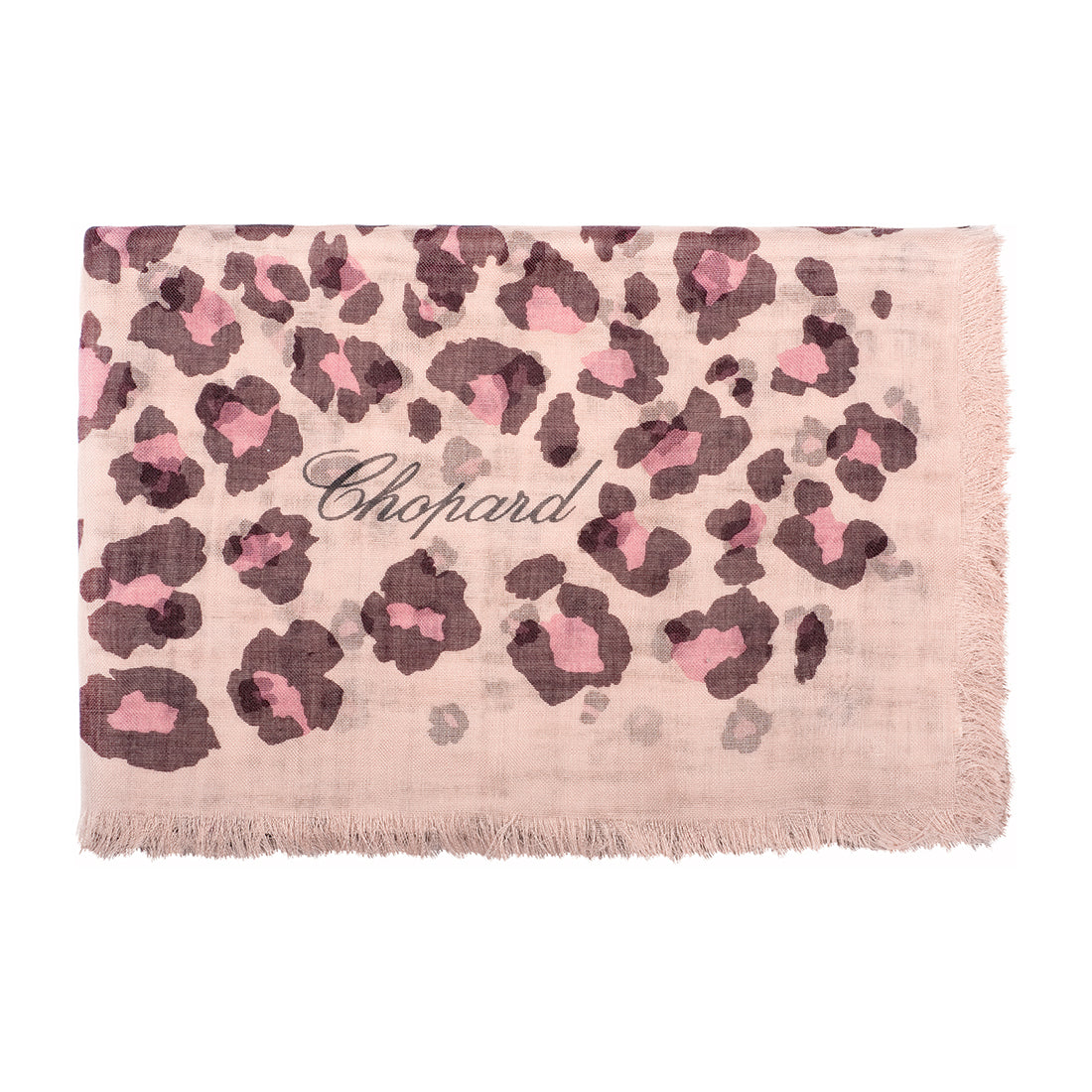 Chopard Dolce Leopard Pink Silk and Cashmere Stole Mallory