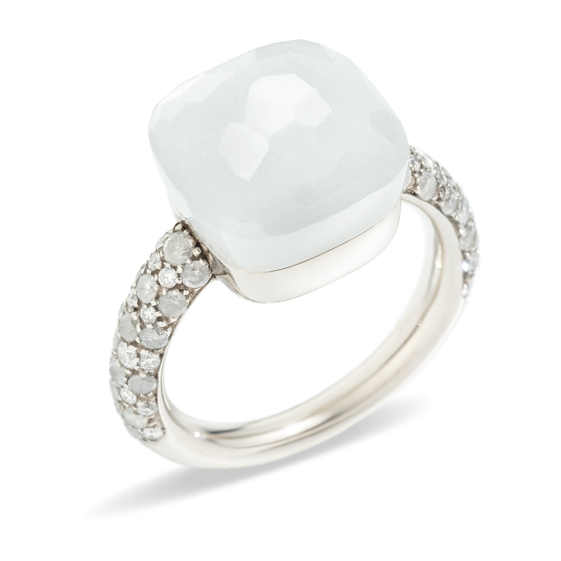 Pomellato 18kt Rose and White Gold Nudo Solitaire Diamond Ring