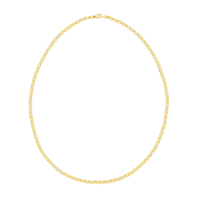 18ct Yellow Gold Round Belcher Link Necklace