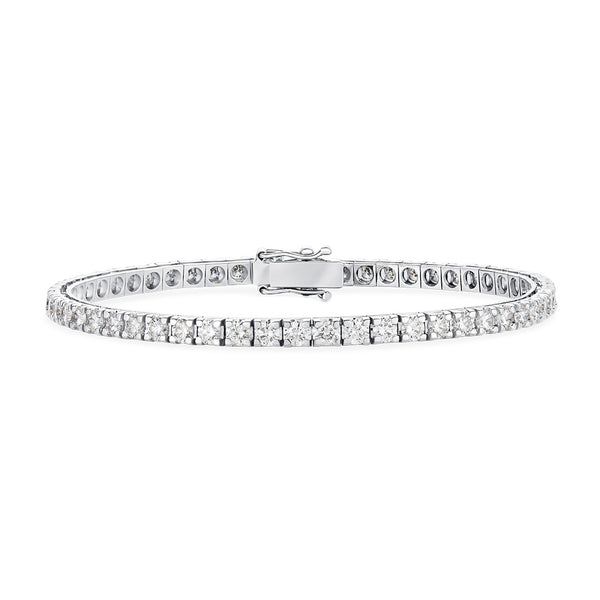 18ct White Gold Box Set Round Brilliant Cut Line Bracelet