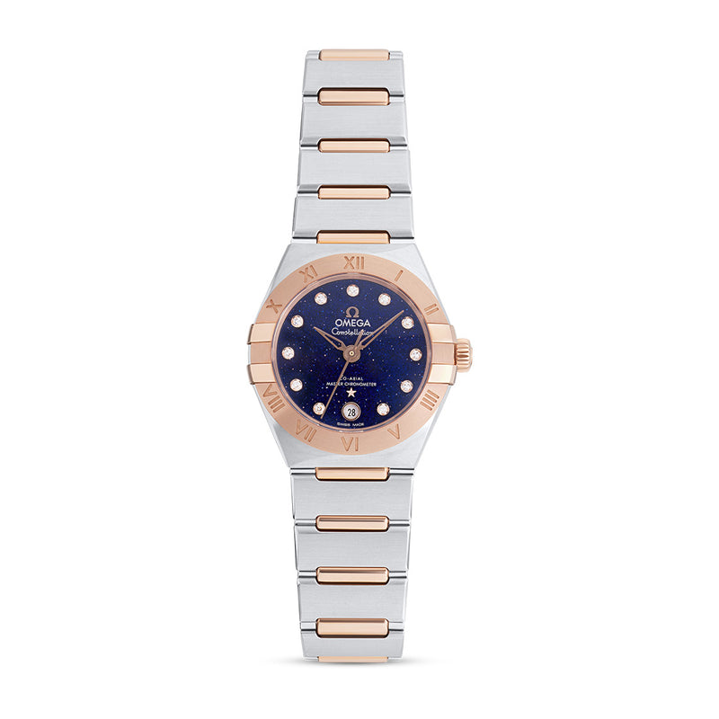 Pre-Owned Omega Constellation Manhattan 18ct Rose Gold and Steel