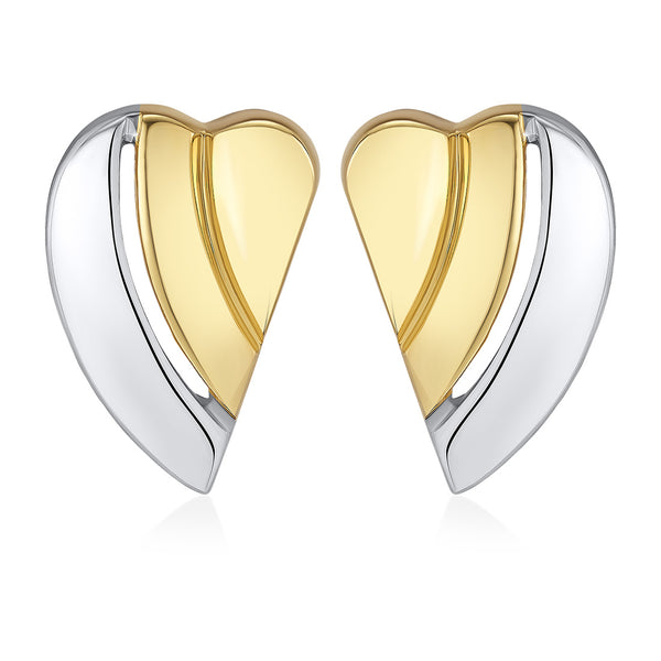 14ct Yellow and White Gold Stud Earrings