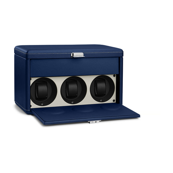 Scatola del Tempo 7RT Blue and White Leather Watch Winder and Storage