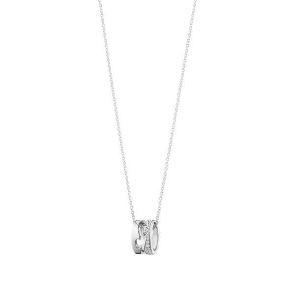 Georg Jensen Fusion 18ct White Gold Diamond Pendant and Chain