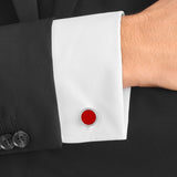 Montblanc Stainless Steel Red Lacquer Cufflinks