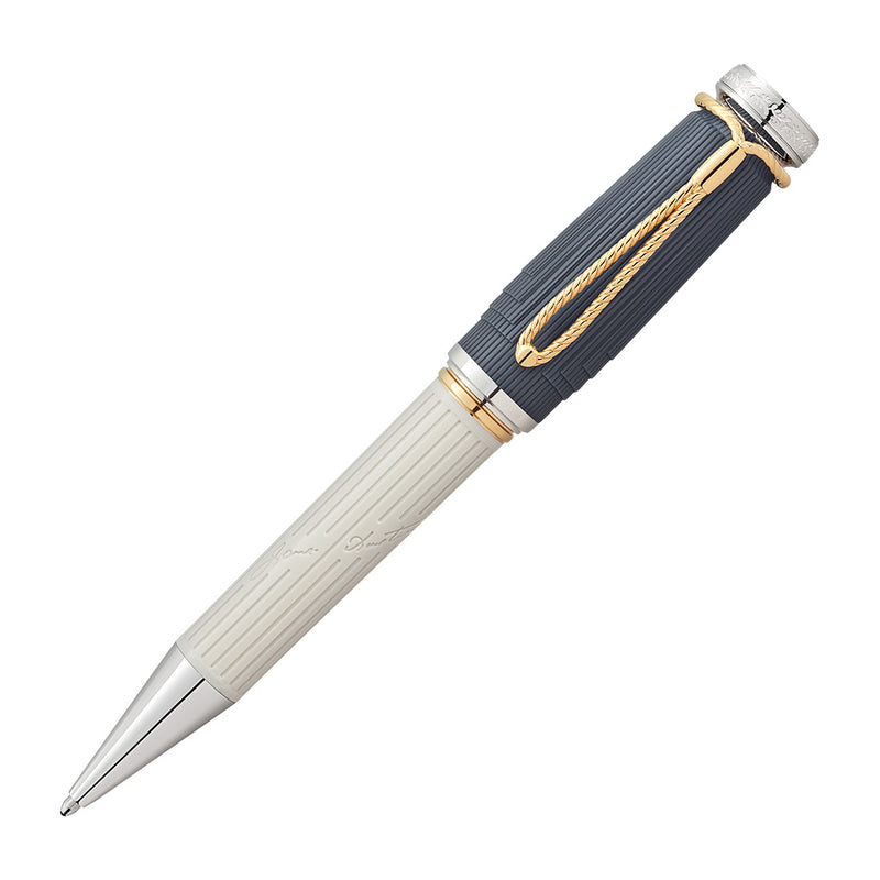 Montblanc Writers Edition Jane Austen Limited Edition Platinum Coated Blue and Grey Precious Resin Ballpoint Pen