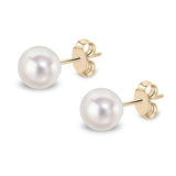 18ct Yellow Gold Akoya Cultured Pearl Stud Earrings