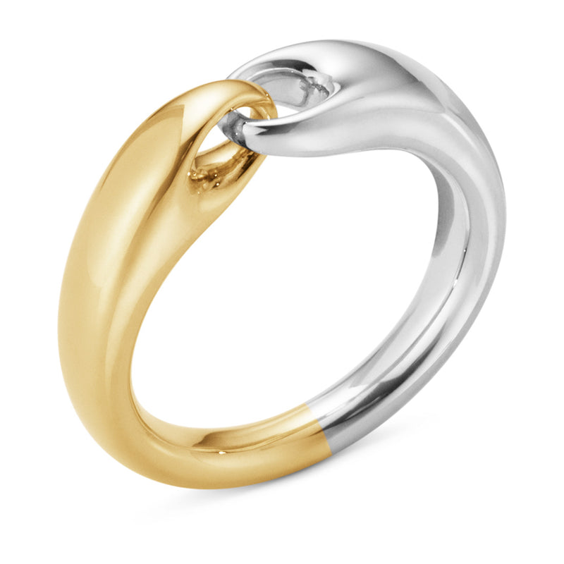 Georg Jensen Reflect 18ct Yellow Gold and Silver Ring