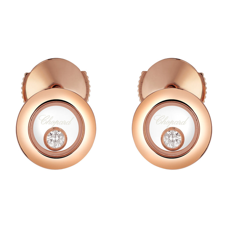 Chopard Happy Diamonds Icons 18ct Rose Gold Diamond Stud Earrings