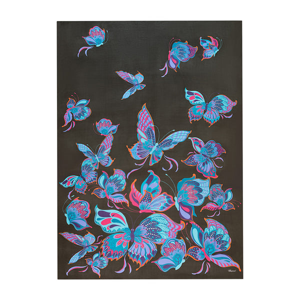 Chopard Butterfly Black Silk Chiffon Stole