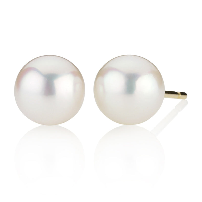 18ct Yellow Gold Akoya Cultured Pearl Stud Earrings