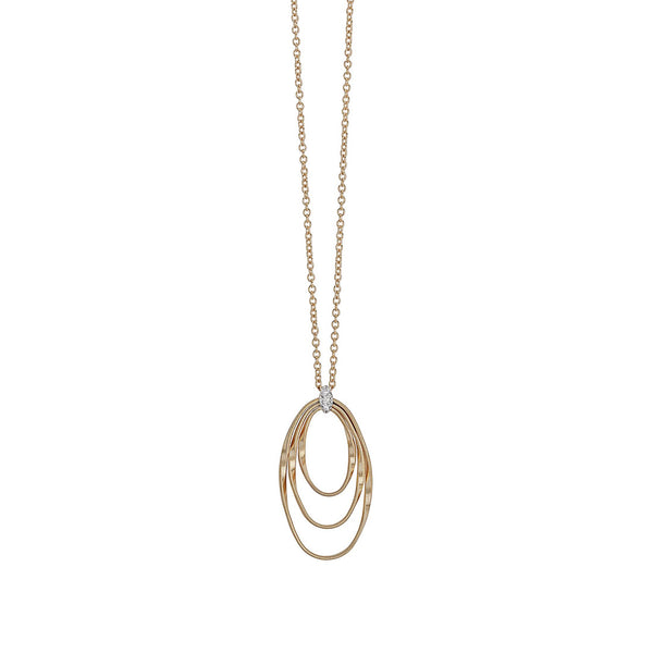 Marco Bicego Marrakech Onde 18ct Yellow and White Gold Diamond Pendant and Chain