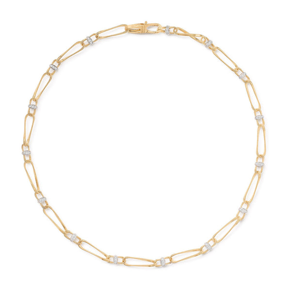 Marco Bicego Marrakech Onde 18ct Yellow and White Gold Diamond Link Necklace