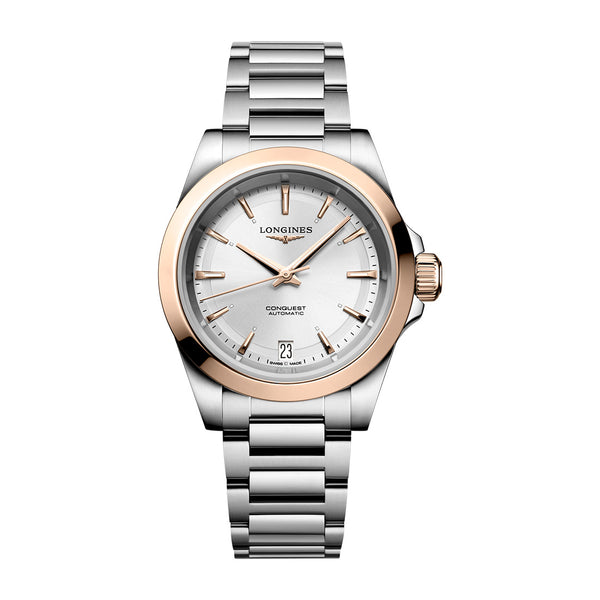 Longines Conquest Steel and Rose Gold Capped