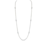 18ct White Gold South Sea Cultured Pearl and Diamond Single Strand Necklace