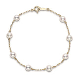 Mikimoto Pearl Chain 18ct Yellow Gold Akoya Cultured Pearl Bracelet