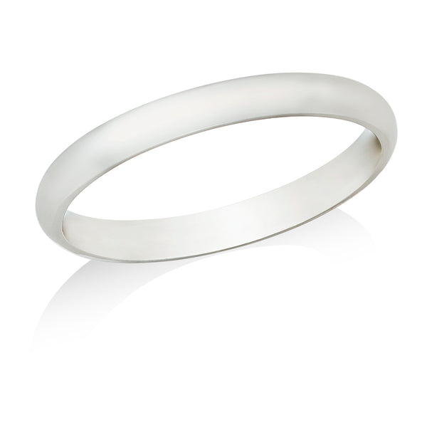 Platinum Polished Plain Court Wedding Ring