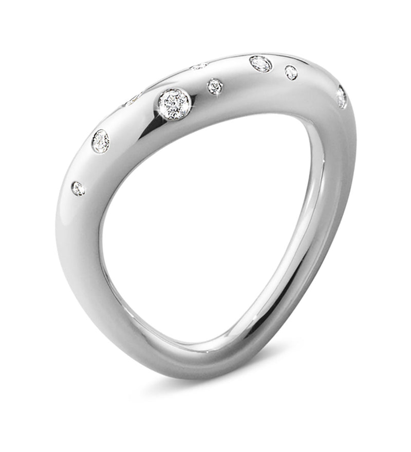 Georg Jensen Offspring Sterling Silver Diamond Ring