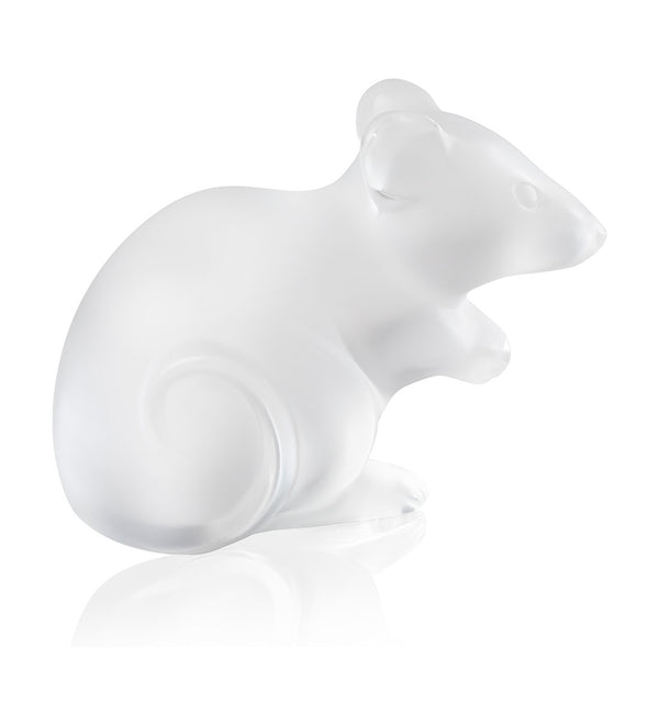 Lalique Mouse Clear Crystal Large Sculpture