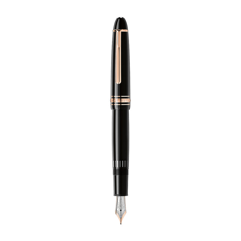 Montblanc Meisterstück LeGrand Rose Gold Coated Black Precious Resin Fountain Pen