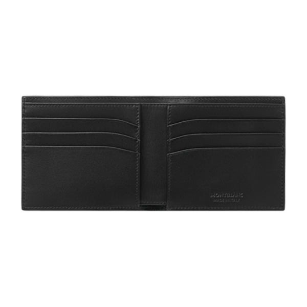 Montblanc Meisterstück Soft Grain Geometry Black and Blue Leather Six Credit Card Wallet