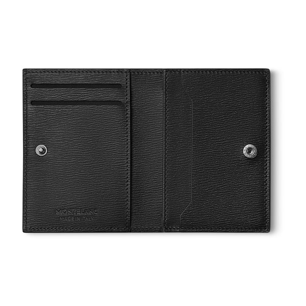 Montblanc Meisterstück 4810 Black Leather Banknote Compartment Business Card Holder Wallet