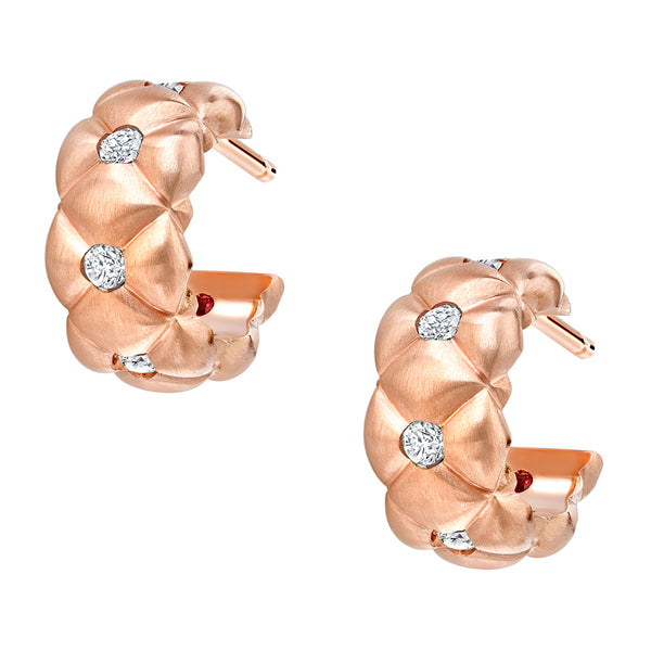 Solid rose gold store huggie earrings