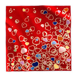 Chopard Happy Hearts Red Silk Twill Scarf 90 x 90cm