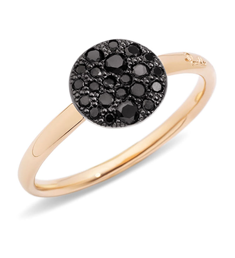 Pomellato Sabbia 18ct Rose Gold Black Diamond Ring