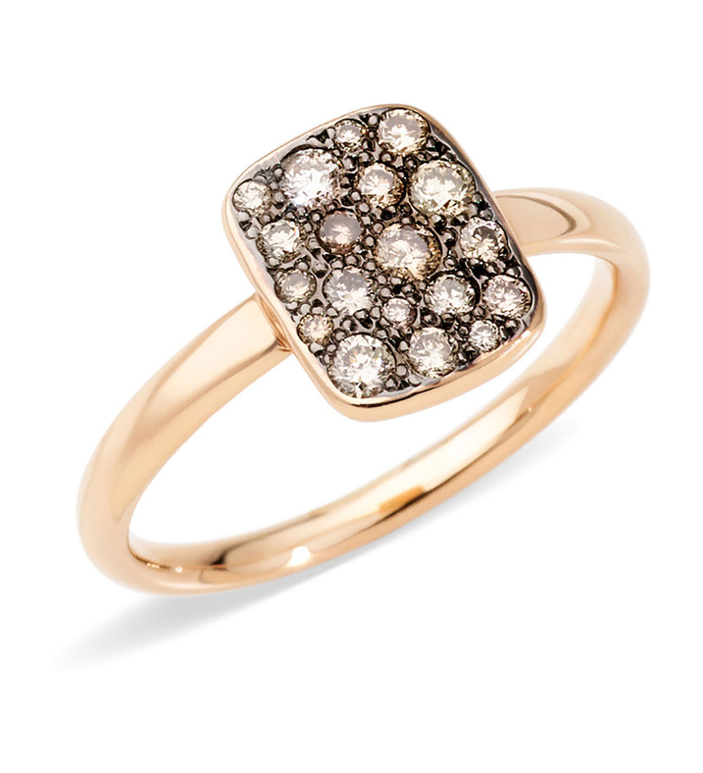 Pomellato Sabbia 18ct Rose Gold Brown Diamond Ring Mallory