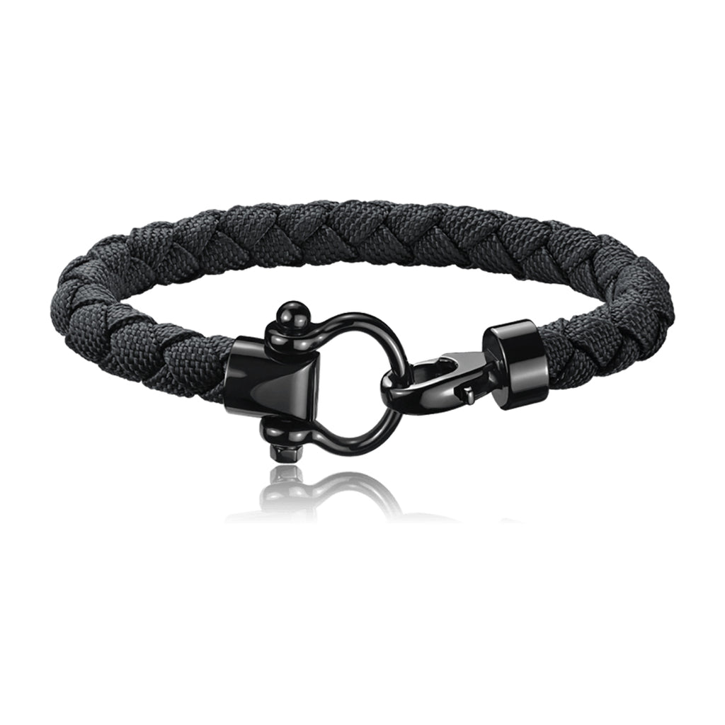 Omega Sailing Stainless Steel Black Braided Nylon Bracelet Mallory