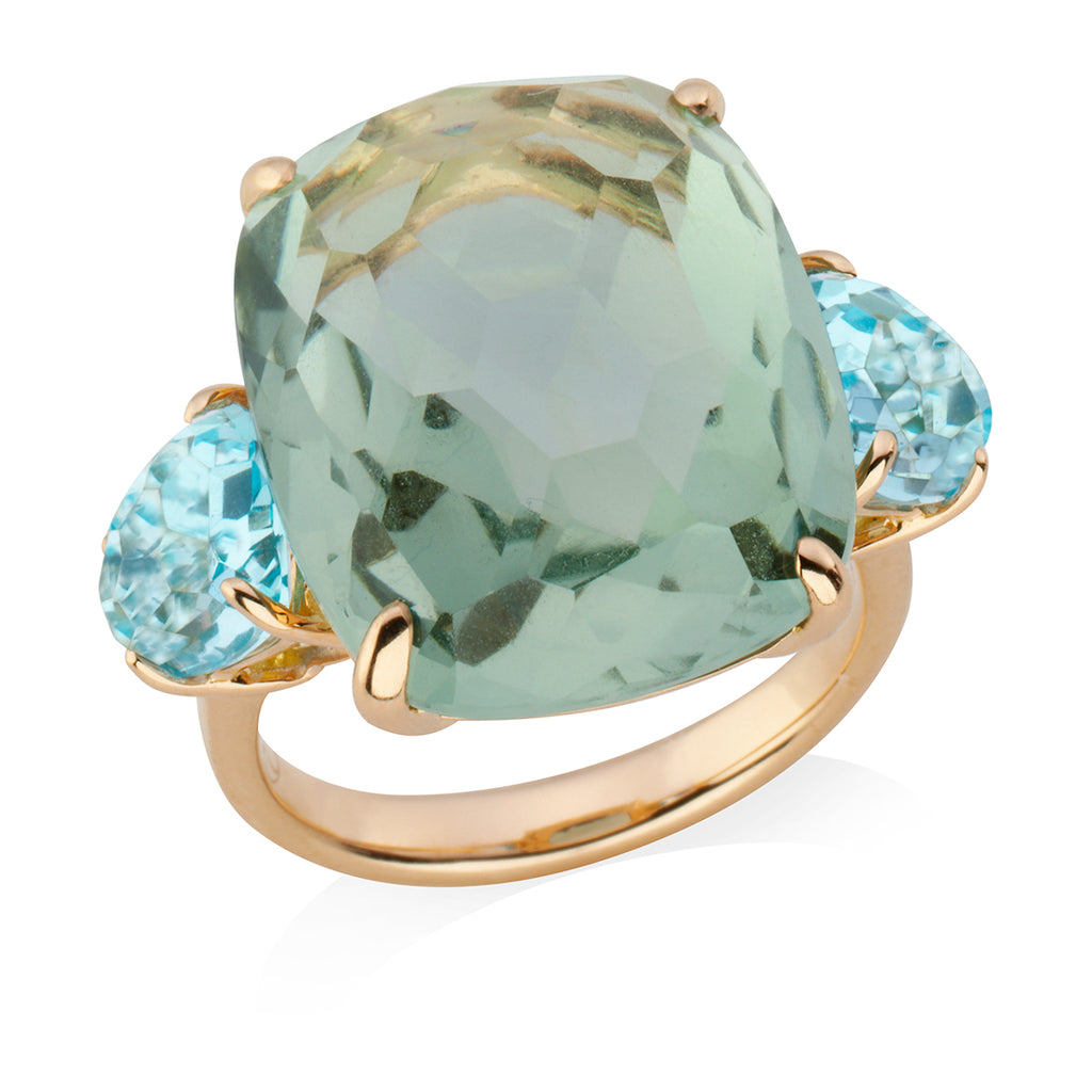 Rose gold green amethyst on sale ring