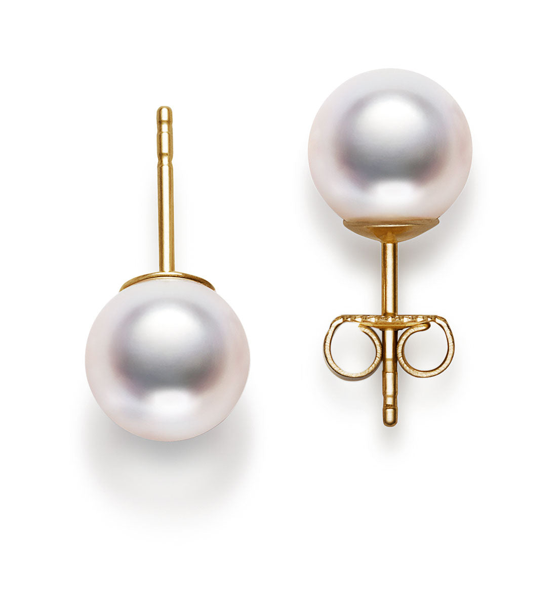 Mikimoto Classic 18ct Yellow Gold Akoya Cultured Pearl Stud Earrings ...